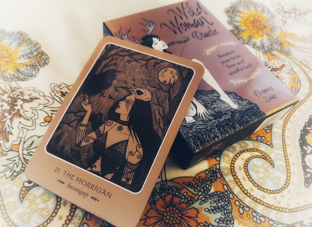 Picture of the Morigan card from the Wild Woman Oracle Deck.